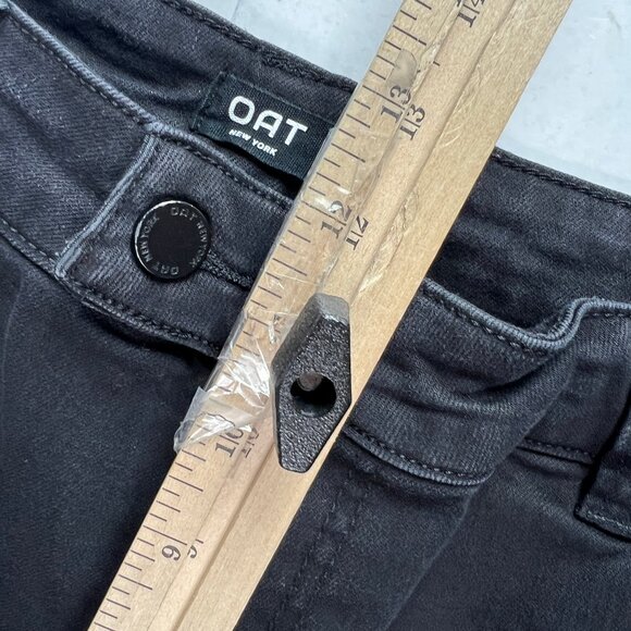 Oat New York Jeans Women's 32x29* High Rise Wide Leg Black Faded Denim Tag 30 - Picture 15 of 16